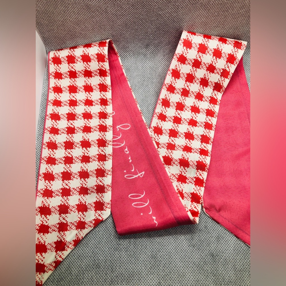 Pink Floral Women's Scarf Ribbon - Vibrant Pink Floral Print